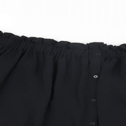 Womens UK Size XS Zara Black Basic Blouse