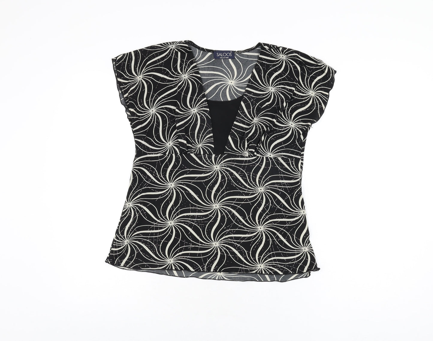 Womens UK Size S Saloos Black Basic T-Shirt