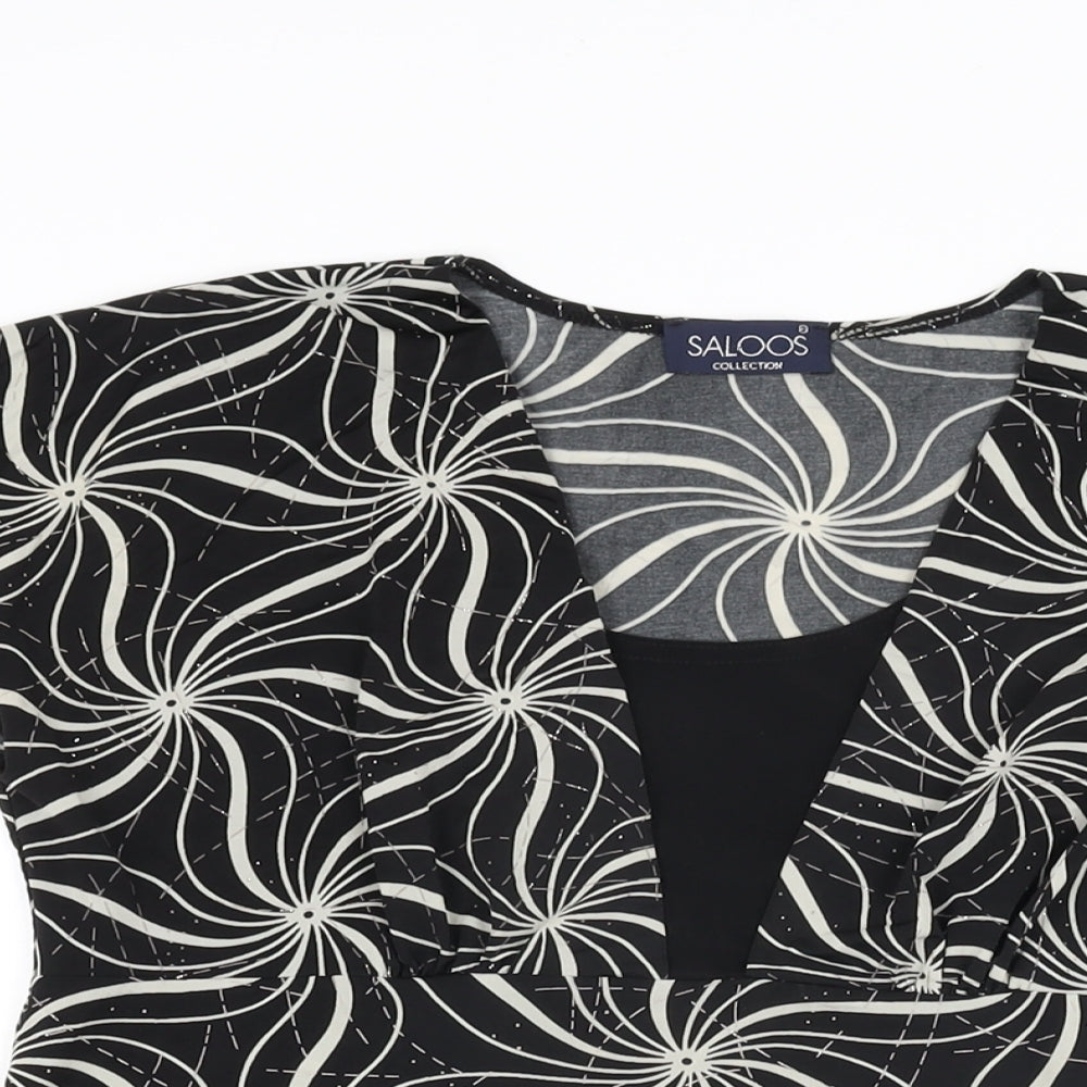 Womens UK Size S Saloos Black Basic T-Shirt