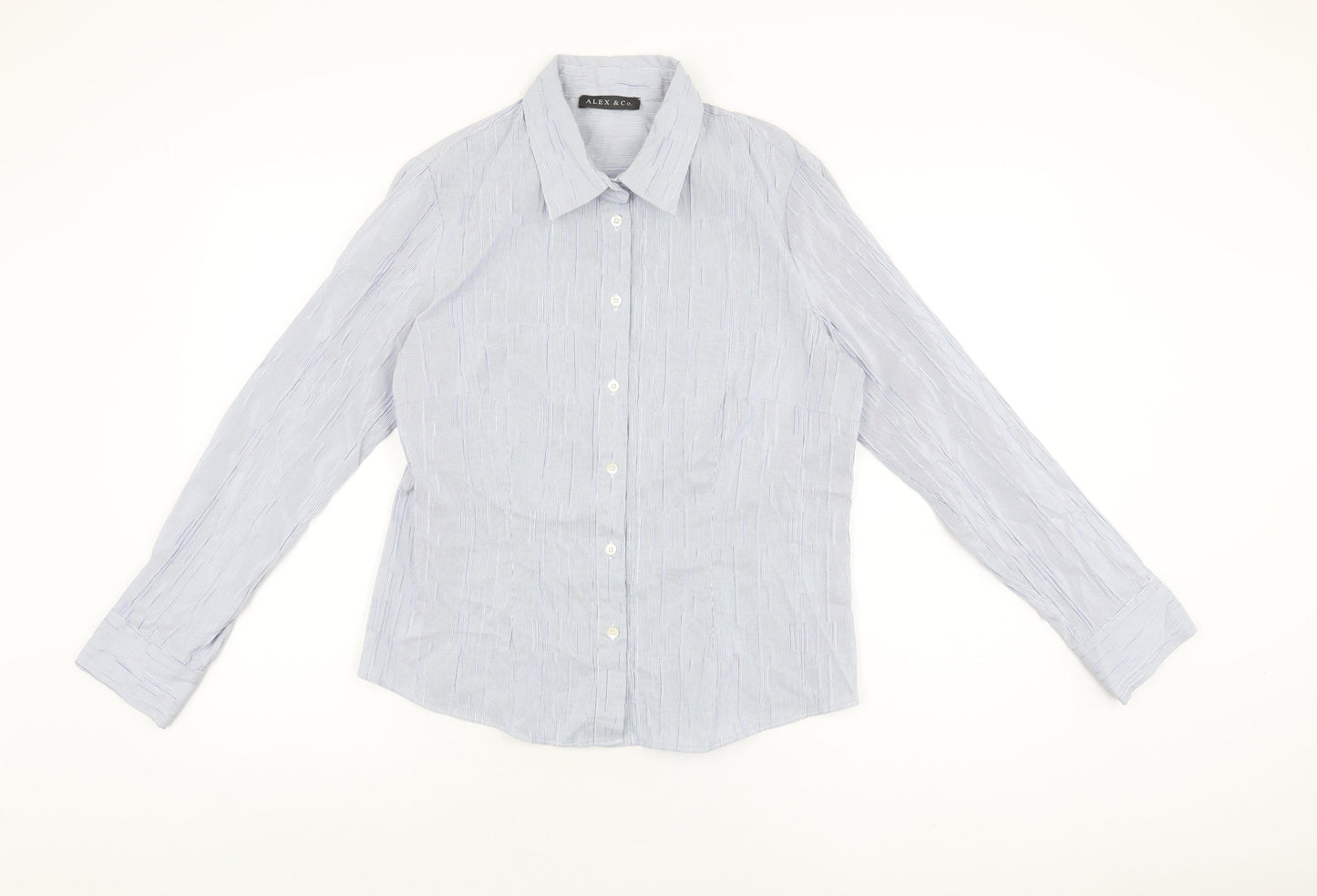 Womens UK Size 16 Alex & Co Blue Basic Button-Up