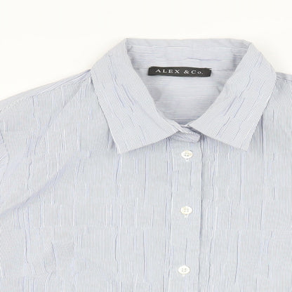 Womens UK Size 16 Alex & Co Blue Basic Button-Up