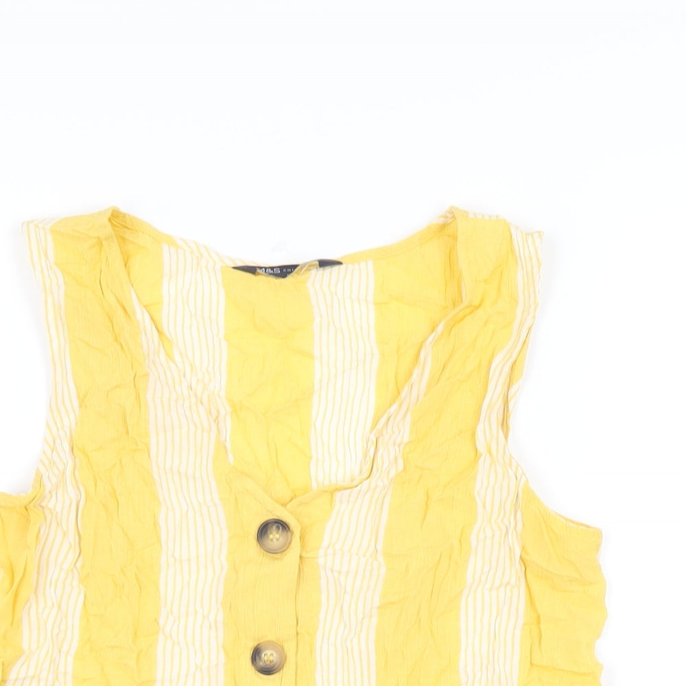 Womens UK Size 10 Marks and Spencer Yellow Basic T-Shirt