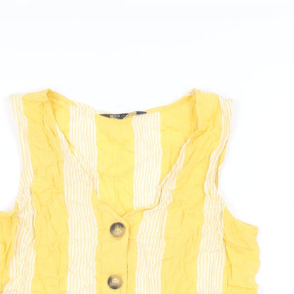 Womens UK Size 10 Marks and Spencer Yellow Basic T-Shirt
