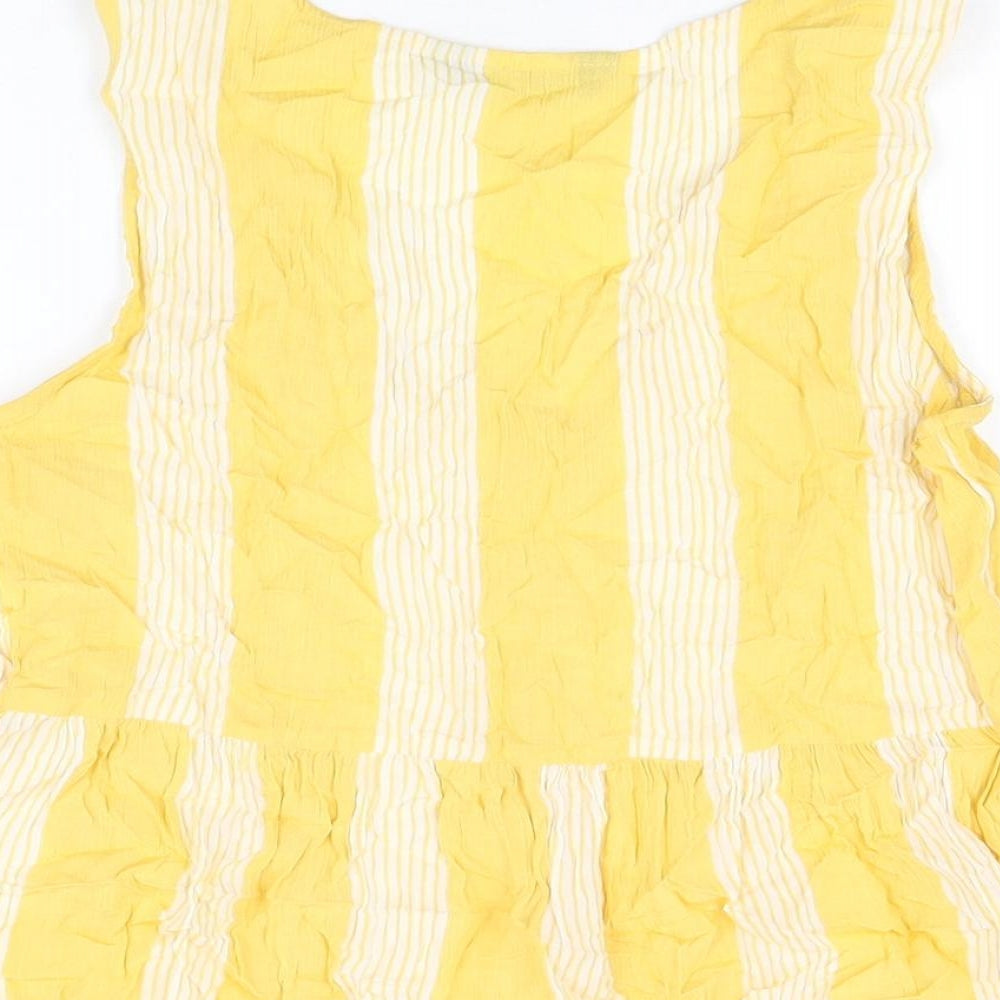 Womens UK Size 10 Marks and Spencer Yellow Basic T-Shirt