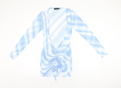 PRETTYLITTLETHING Womens Blue Tie Dye Polyester Cover Up Size 12