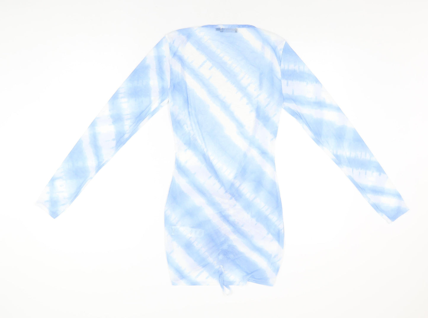 PRETTYLITTLETHING Womens Blue Tie Dye Polyester Cover Up Size 12