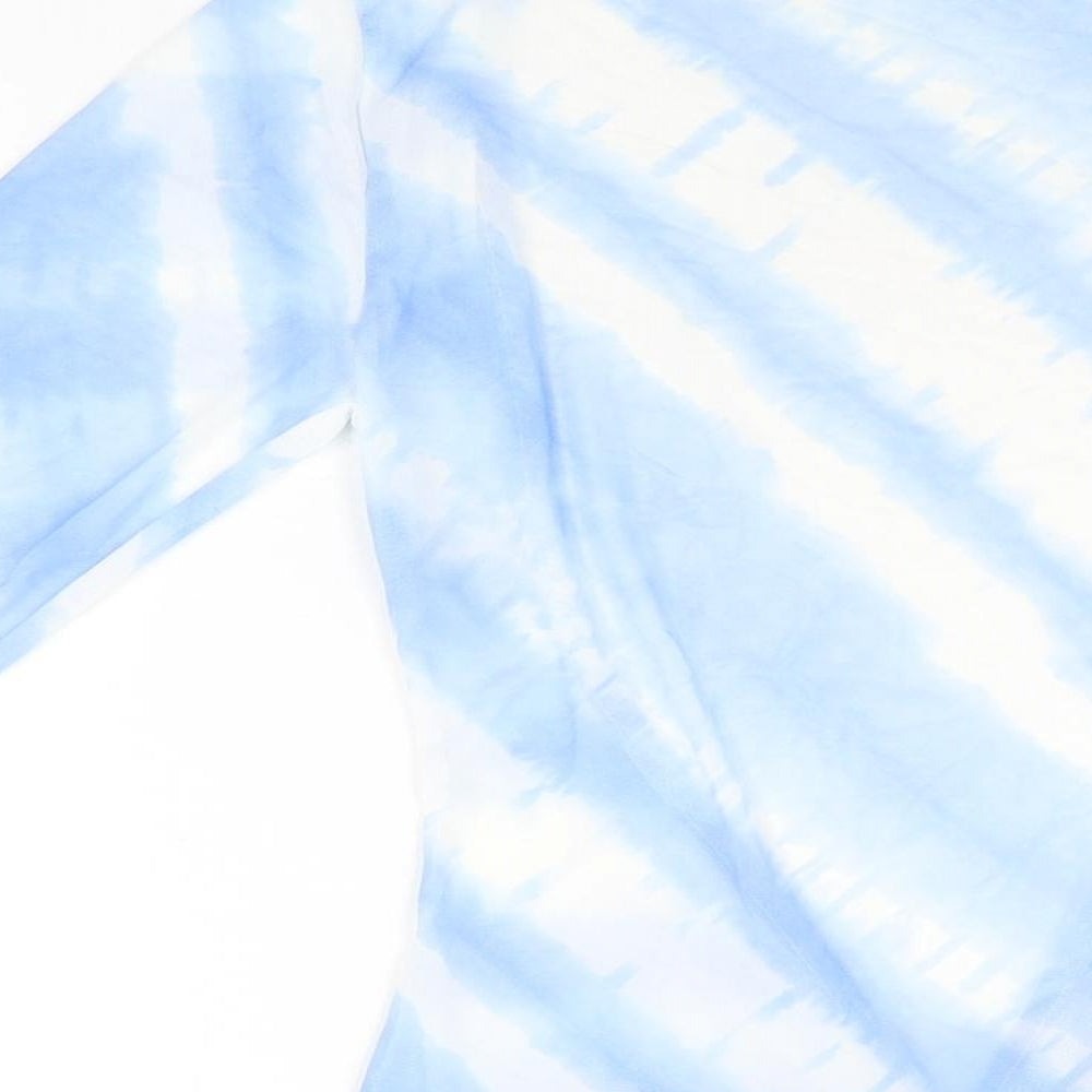 PRETTYLITTLETHING Womens Blue Tie Dye Polyester Cover Up Size 12
