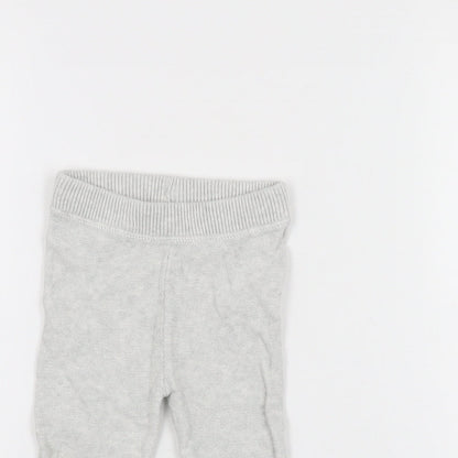 Marks and Spencer Baby Grey Cotton Pedal Pusher Leggings Size 3-6 Months Pullover