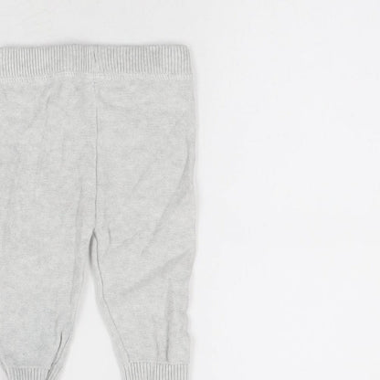 Marks and Spencer Baby Grey Cotton Pedal Pusher Leggings Size 3-6 Months Pullover