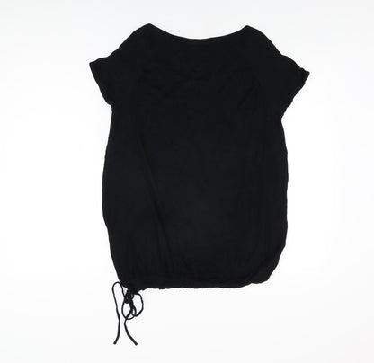 ellesse Womens Black Viscose Basic T-Shirt Size L Scoop Neck