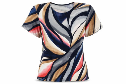 Womens UK Size 16 Anne Smith Multicoloured Basic T-Shirt