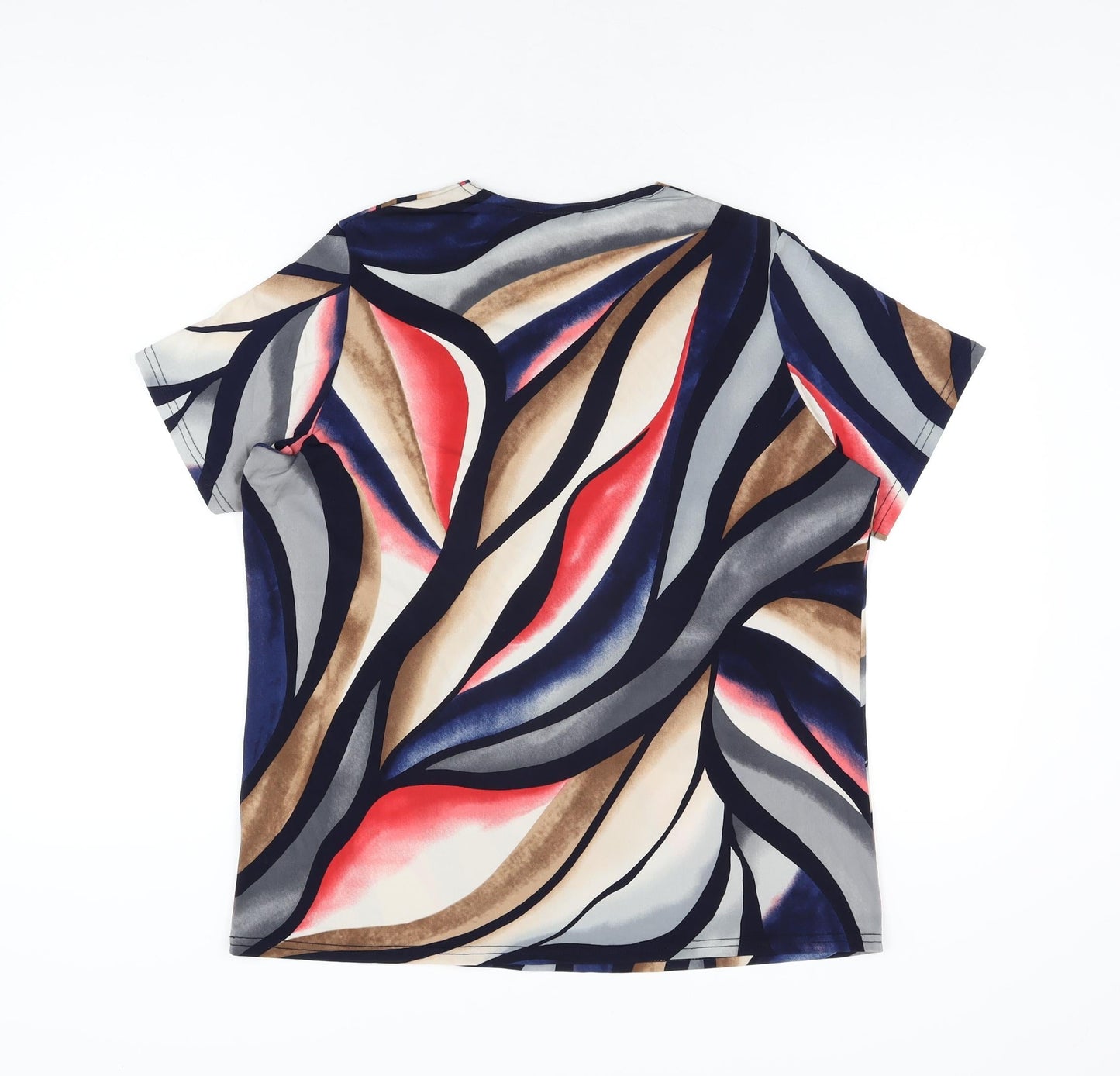 Womens UK Size 16 Anne Smith Multicoloured Basic T-Shirt