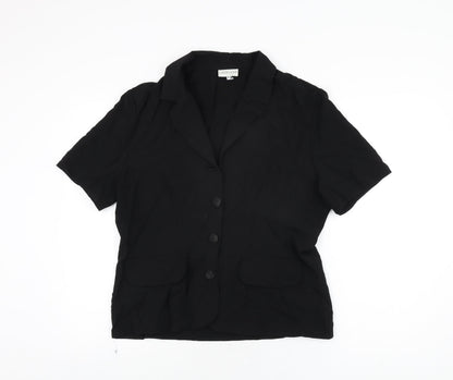 Womens UK Size 16 Lakeland Black Basic Button-Up
