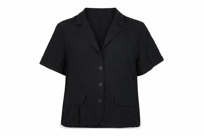 Womens UK Size 16 Lakeland Black Basic Button-Up