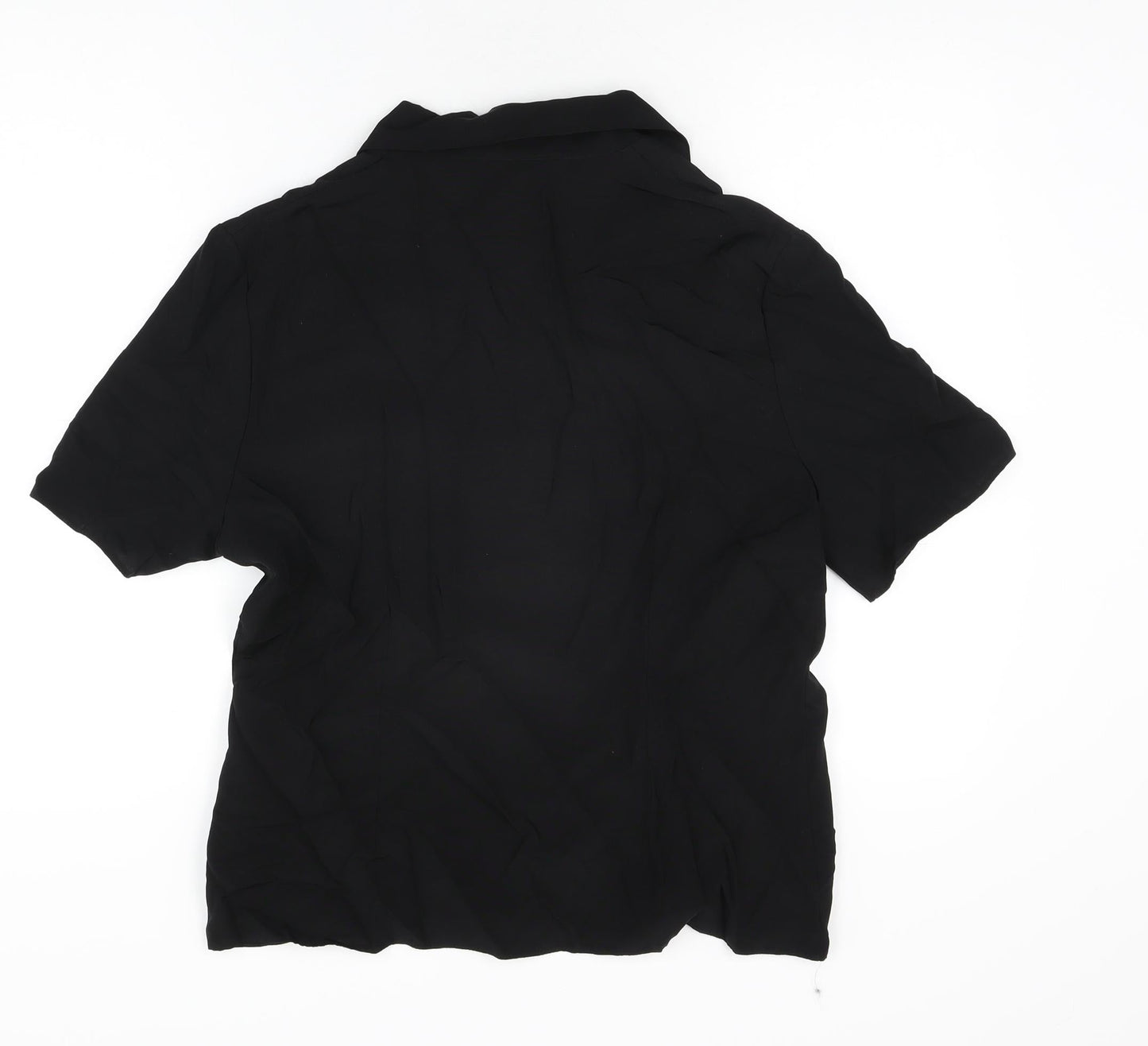 Womens UK Size 16 Lakeland Black Basic Button-Up