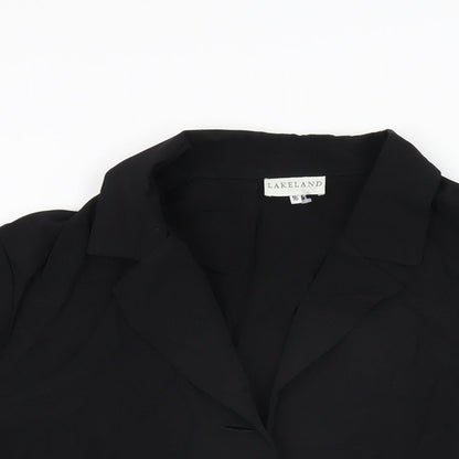 Womens UK Size 16 Lakeland Black Basic Button-Up