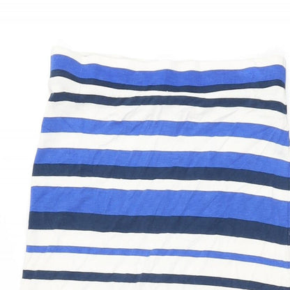 NEXT Womens Blue Striped Viscose Straight & Pencil Skirt Size 8