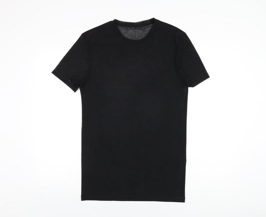Womens UK Size M ASOS Black Basic T-Shirt