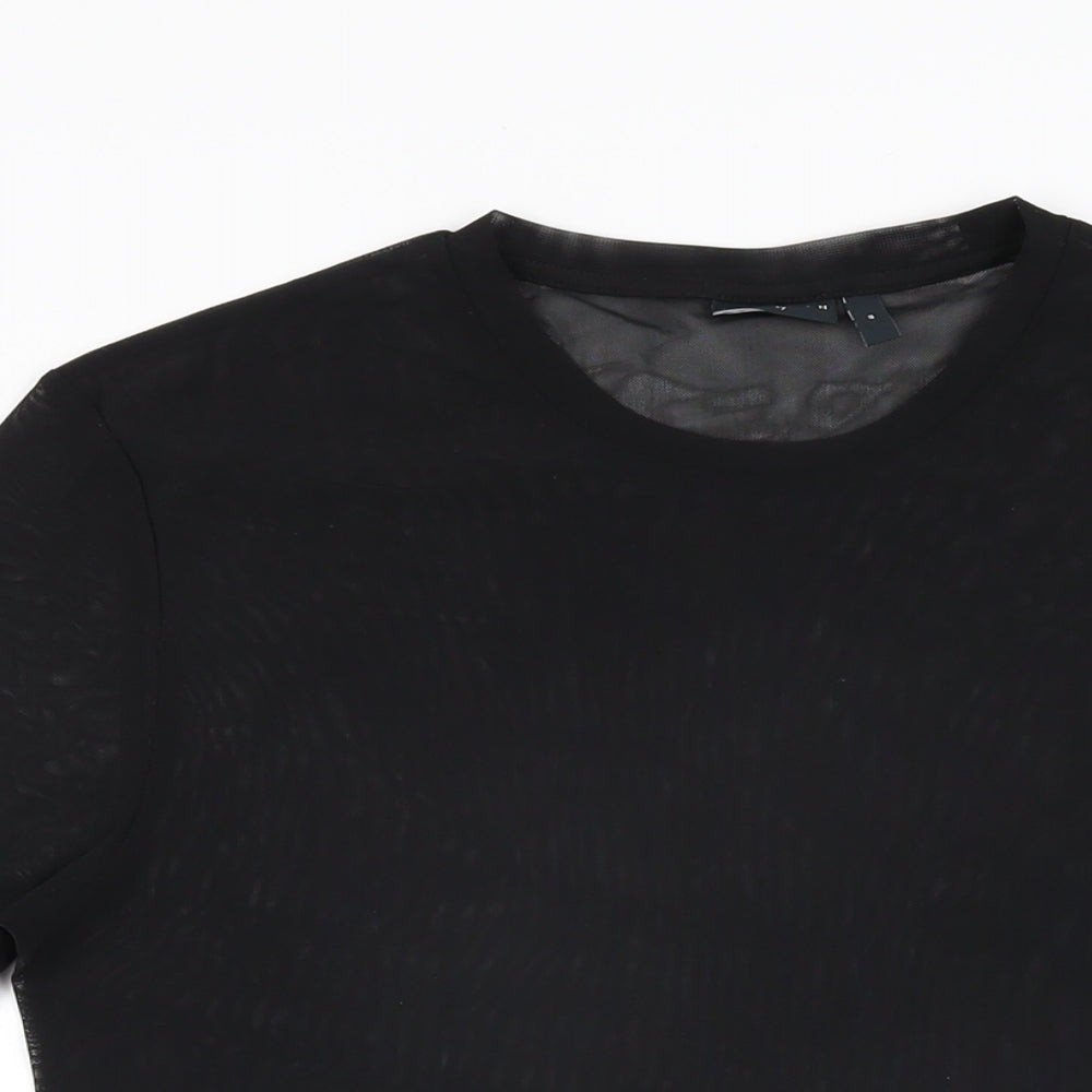 Womens UK Size M ASOS Black Basic T-Shirt