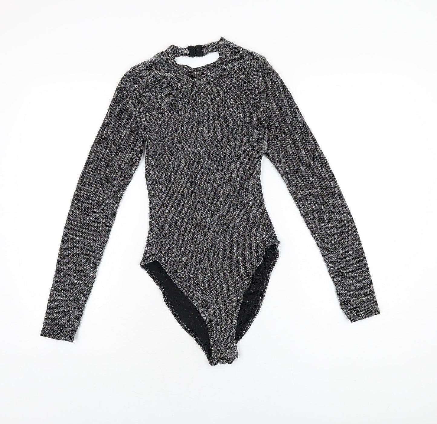 H&M Womens Black Polyamide Bodysuit One-Piece Size XS Snap