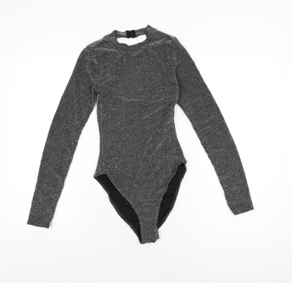 H&M Womens Black Polyamide Bodysuit One-Piece Size XS Snap