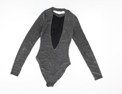 H&M Womens Black Polyamide Bodysuit One-Piece Size XS Snap