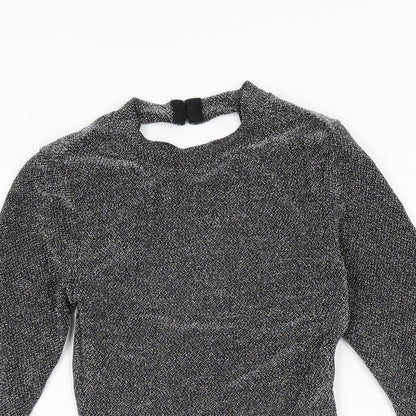 H&M Womens Black Polyamide Bodysuit One-Piece Size XS Snap