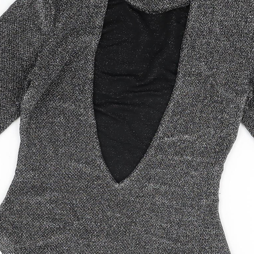 H&M Womens Black Polyamide Bodysuit One-Piece Size XS Snap