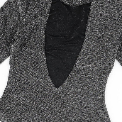 H&M Womens Black Polyamide Bodysuit One-Piece Size XS Snap