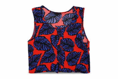 Womens UK Size 8 Topshop Red Cropped T-Shirt