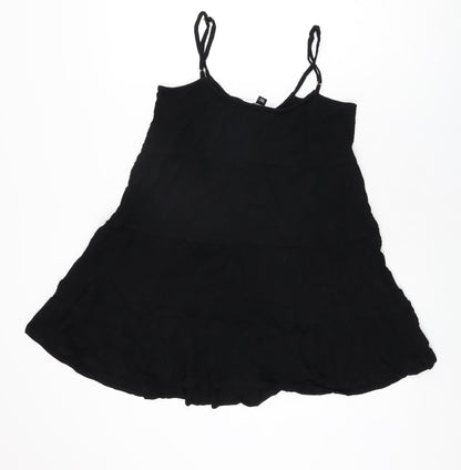 New Look Womens Black Viscose Mini Size M Scoop Neck Pullover
