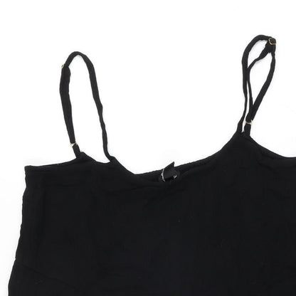 New Look Womens Black Viscose Mini Size M Scoop Neck Pullover