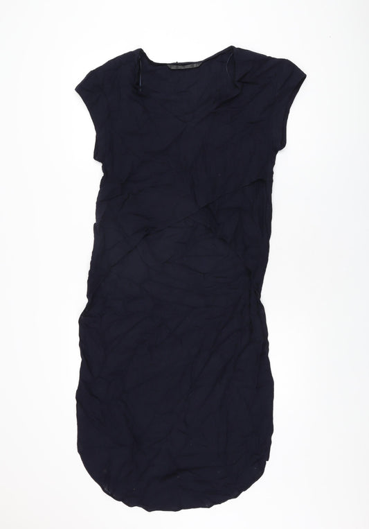 Womens UK Size S Zara Blue Basic T-Shirt