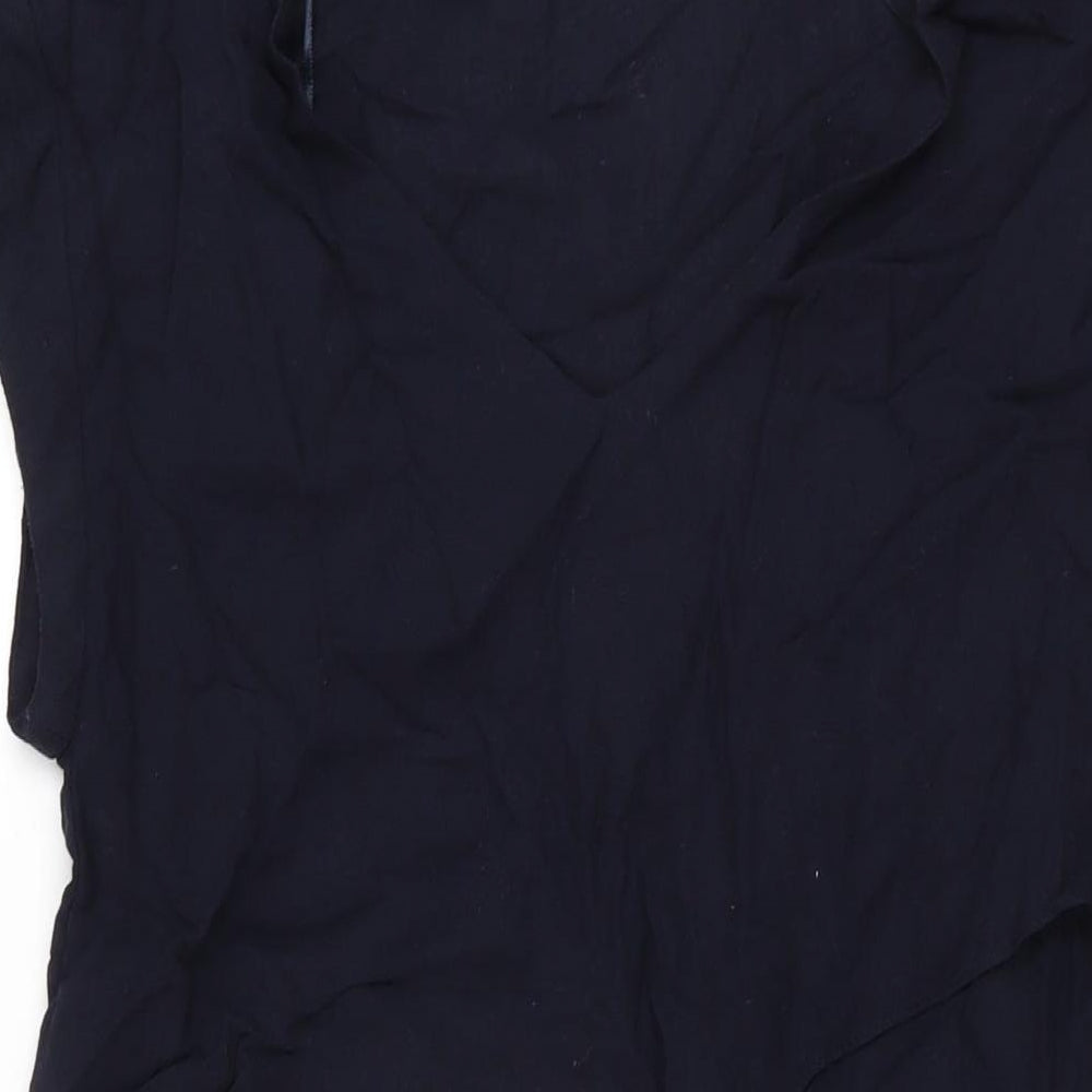 Womens UK Size S Zara Blue Basic T-Shirt