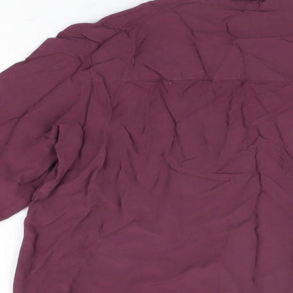 Sinsay Womens Purple Polyester Basic Button-Up Size XS Collared