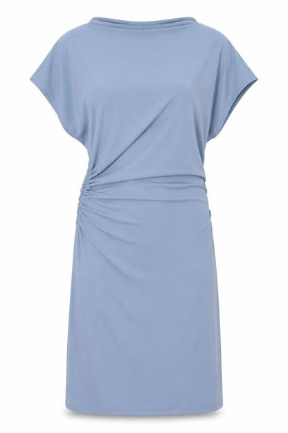 Marks and Spencer Womens Blue Polyester Shift Size 14 Boat Neck Pullover