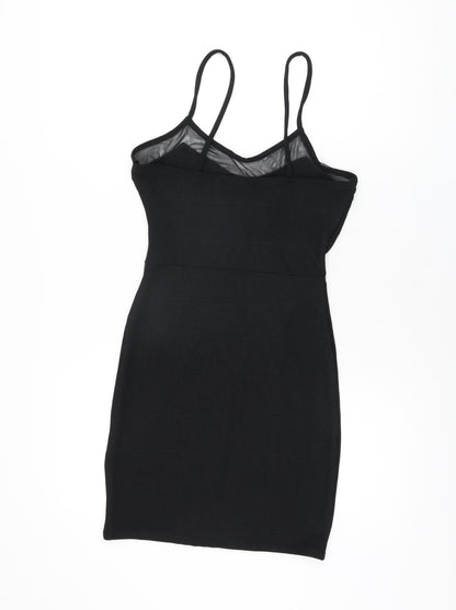 Missguided Womens Black Polyester Bodycon Size 8 V-Neck Pullover