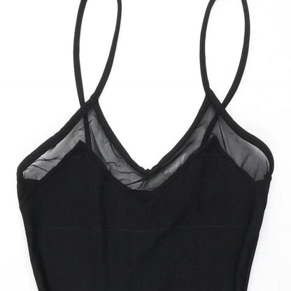 Missguided Womens Black Polyester Bodycon Size 8 V-Neck Pullover