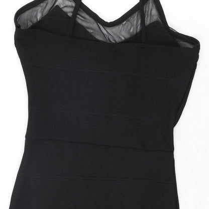 Missguided Womens Black Polyester Bodycon Size 8 V-Neck Pullover