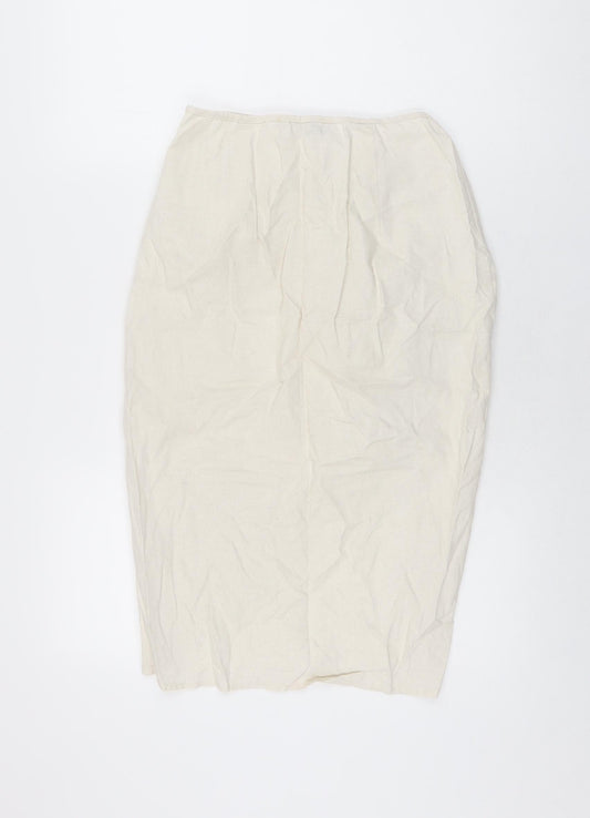 In the Style Womens Beige Polyester Straight & Pencil Skirt Size 10 Zip