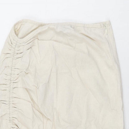 In the Style Womens Beige Polyester Straight & Pencil Skirt Size 10 Zip