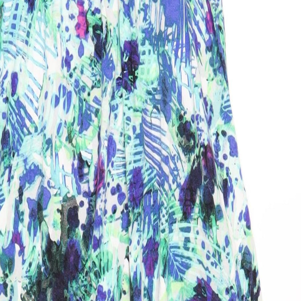 Cynthia Rowley Womens Multicoloured Geometric Viscose A-Line Size XL Square Neck Pullover