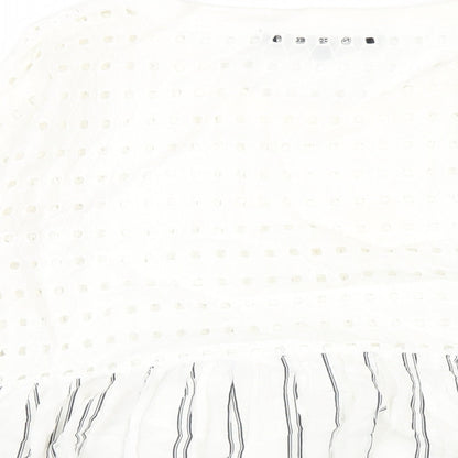 French Connection Womens Ivory Cotton Basic T-Shirt Size XS Round Neck