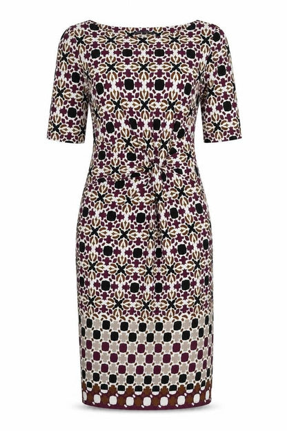 Marks and Spencer Womens Multicoloured Geometric Polyester Bodycon Size 8 Round Neck Pullover