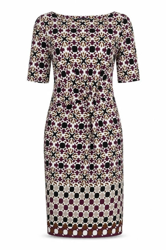 Marks and Spencer Womens Multicoloured Geometric Polyester Bodycon Size 8 Round Neck Pullover