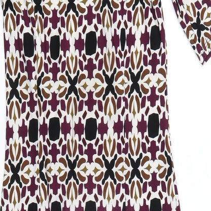 Marks and Spencer Womens Multicoloured Geometric Polyester Bodycon Size 8 Round Neck Pullover
