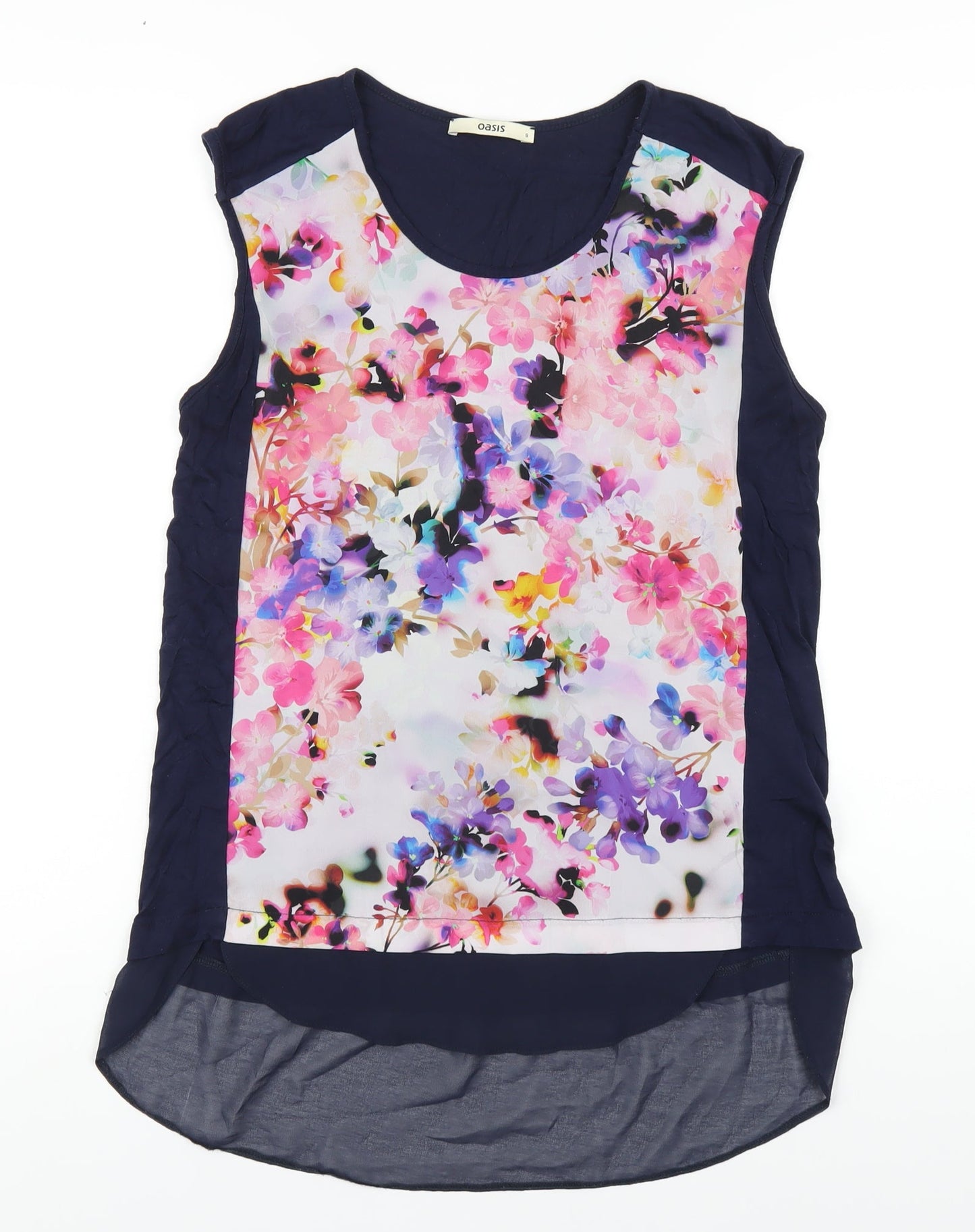 Womens UK Size S Oasis Blue Basic Tank
