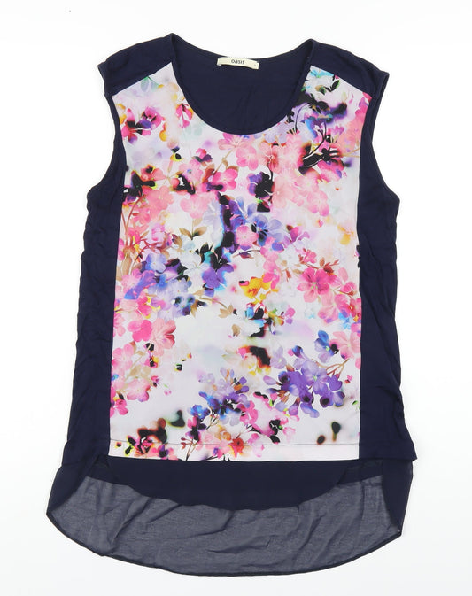 Womens UK Size S Oasis Blue Basic Tank