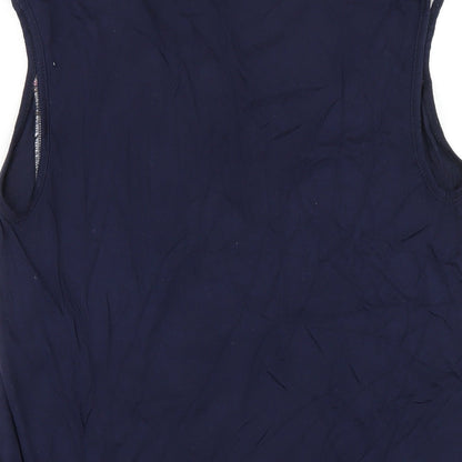 Womens UK Size S Oasis Blue Basic Tank
