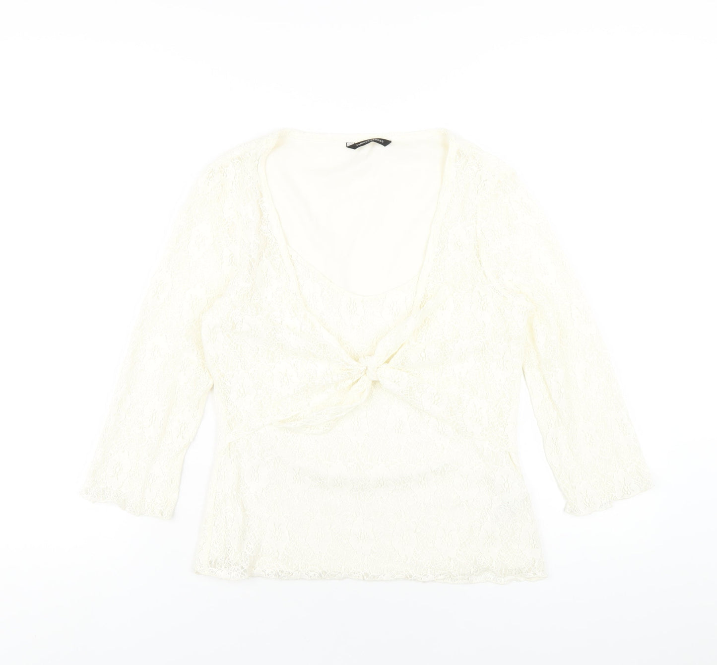 Womens UK Size 14 Dunnes Stores Ivory Basic T-Shirt